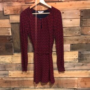 Boden Red and Black Long Sleeve Dress
